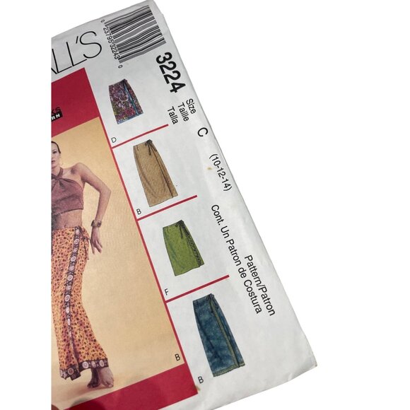 Y2K McCalls 3224 Sewing Pattern Size C 10-12-14 Misses Wrap Skirt 6 Pieces CUT - Picture 2 of 7